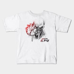 ⏳🎨 Embrace the Ephemeral: A Devilish Grin and a Stopwatch Declare "Your Time is Done" ⏱️🔥 Kids T-Shirt